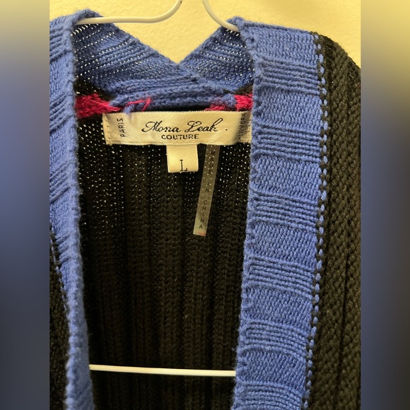 Mona Leah Couture Paris Minimalist Block Color Sweater Cardigan - Picture 5 of 5